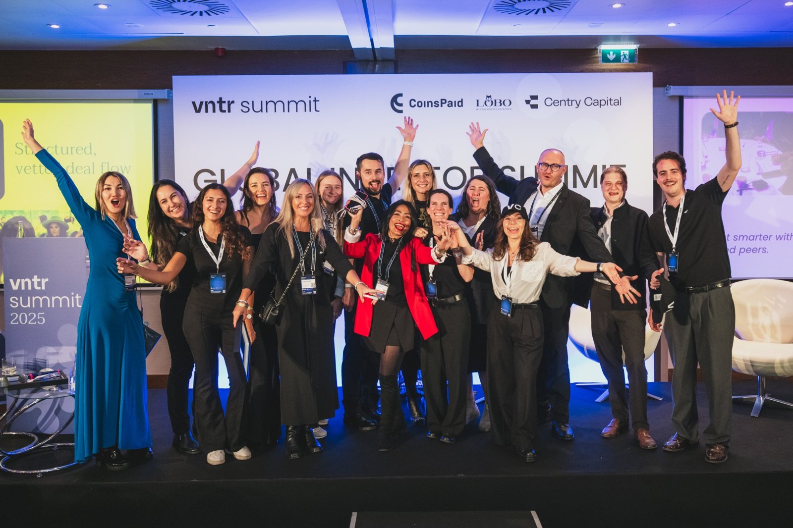 The VNTR team on stage at the Global Investor Summit, Lisbon 2025